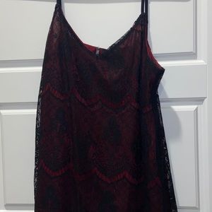 Red/Black Lace Tank